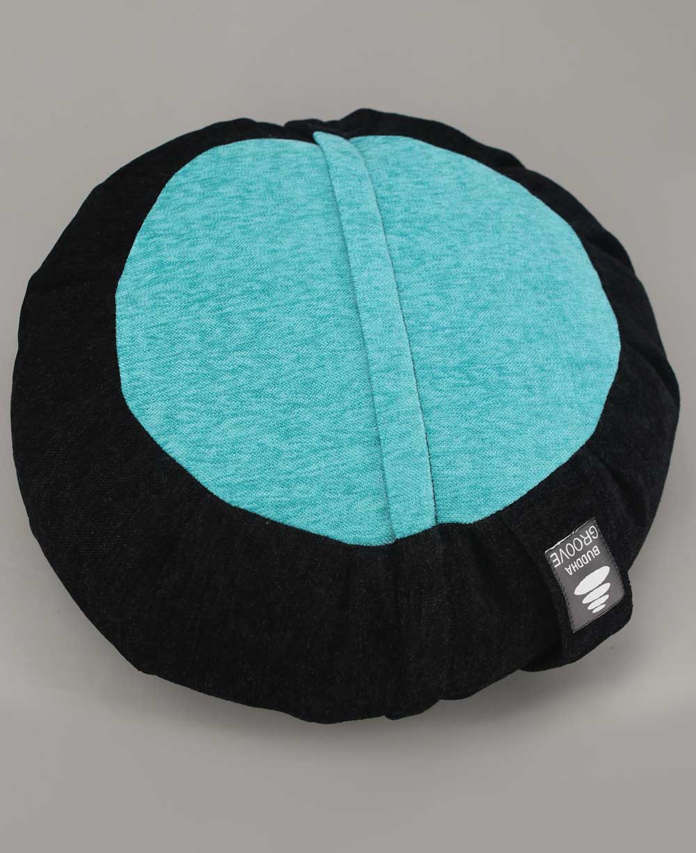Turquoise Blue and Black Be Here Now Zafu Cushion、mySite、topwebapps