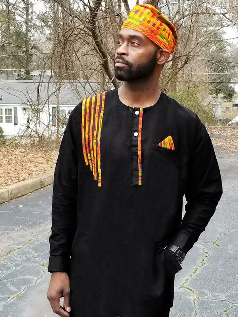 Contemporary Dashiki Print with Pocket Triangle-DP3967、mySite、solidvoid