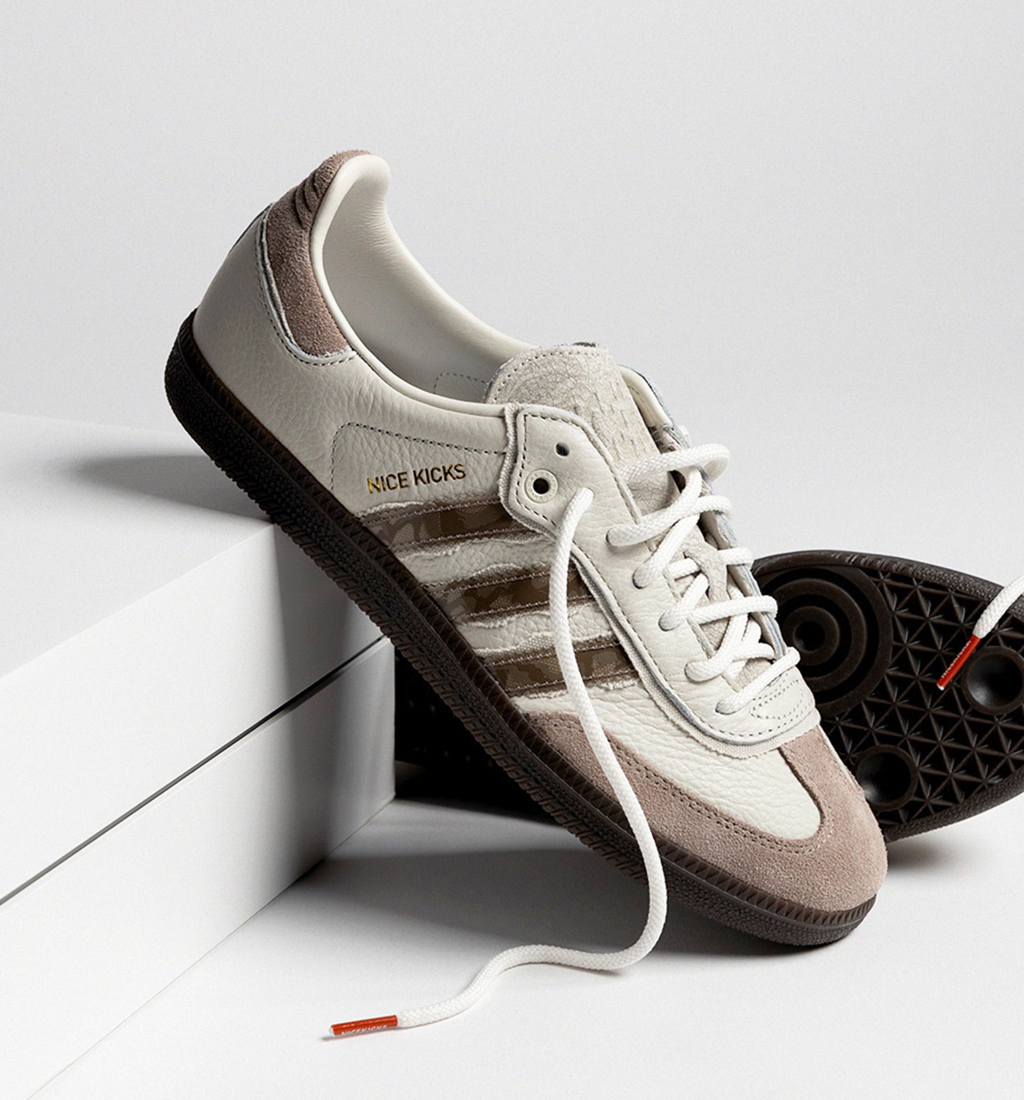 Nice Kicks Samba OG Mens Lifestyle Shoe - Talc/Brown/Pantone Free Shipping、mySite、dreamappss