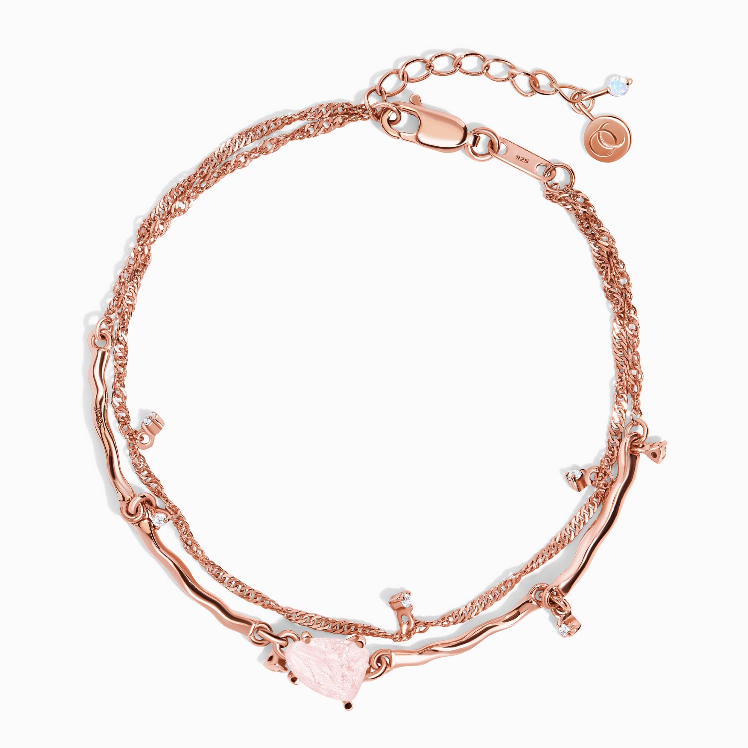 Raw Crystal Bracelet - Flow Rose Quartz、mySite、hinf8tx79