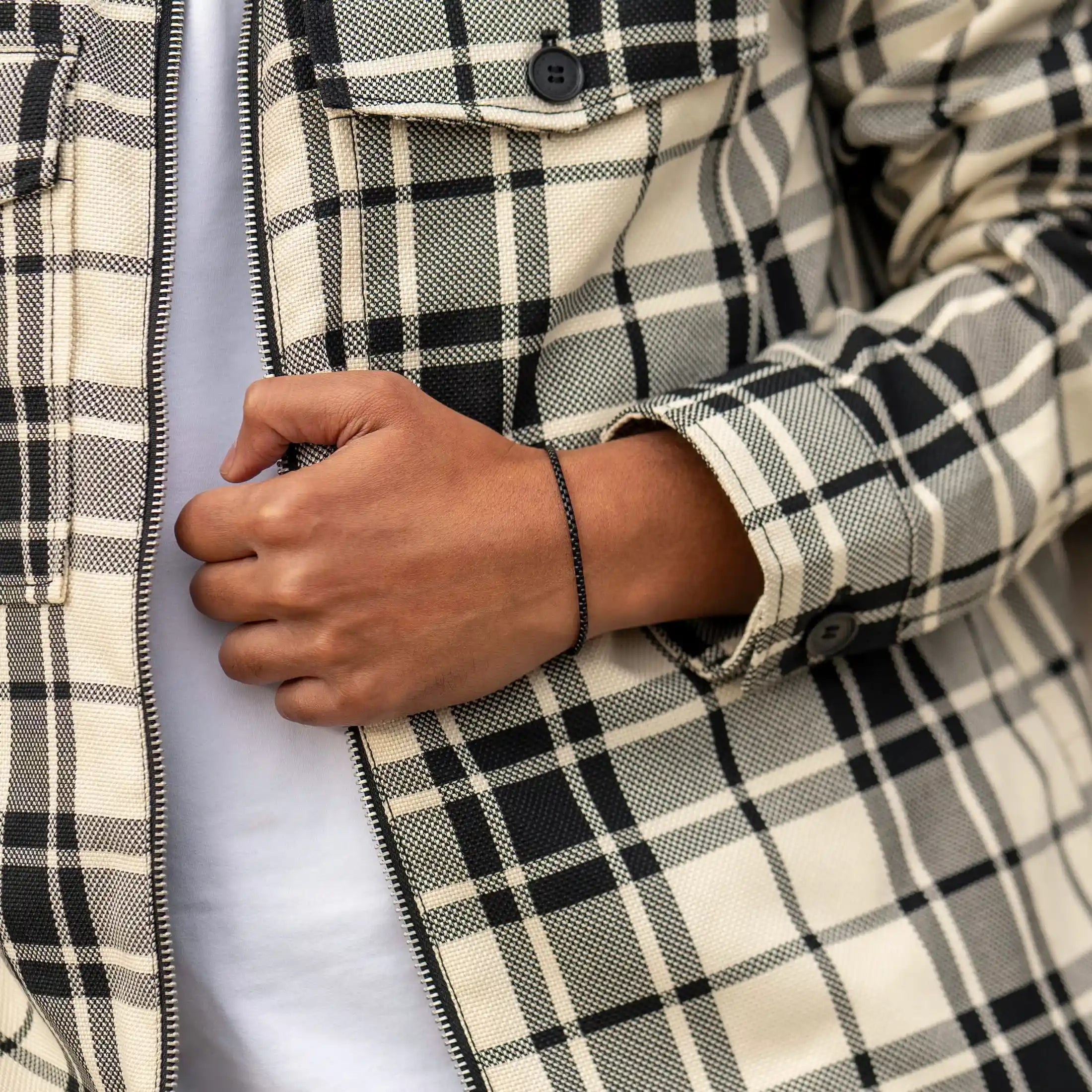  Box Chain Bracelet, 3MM - Black