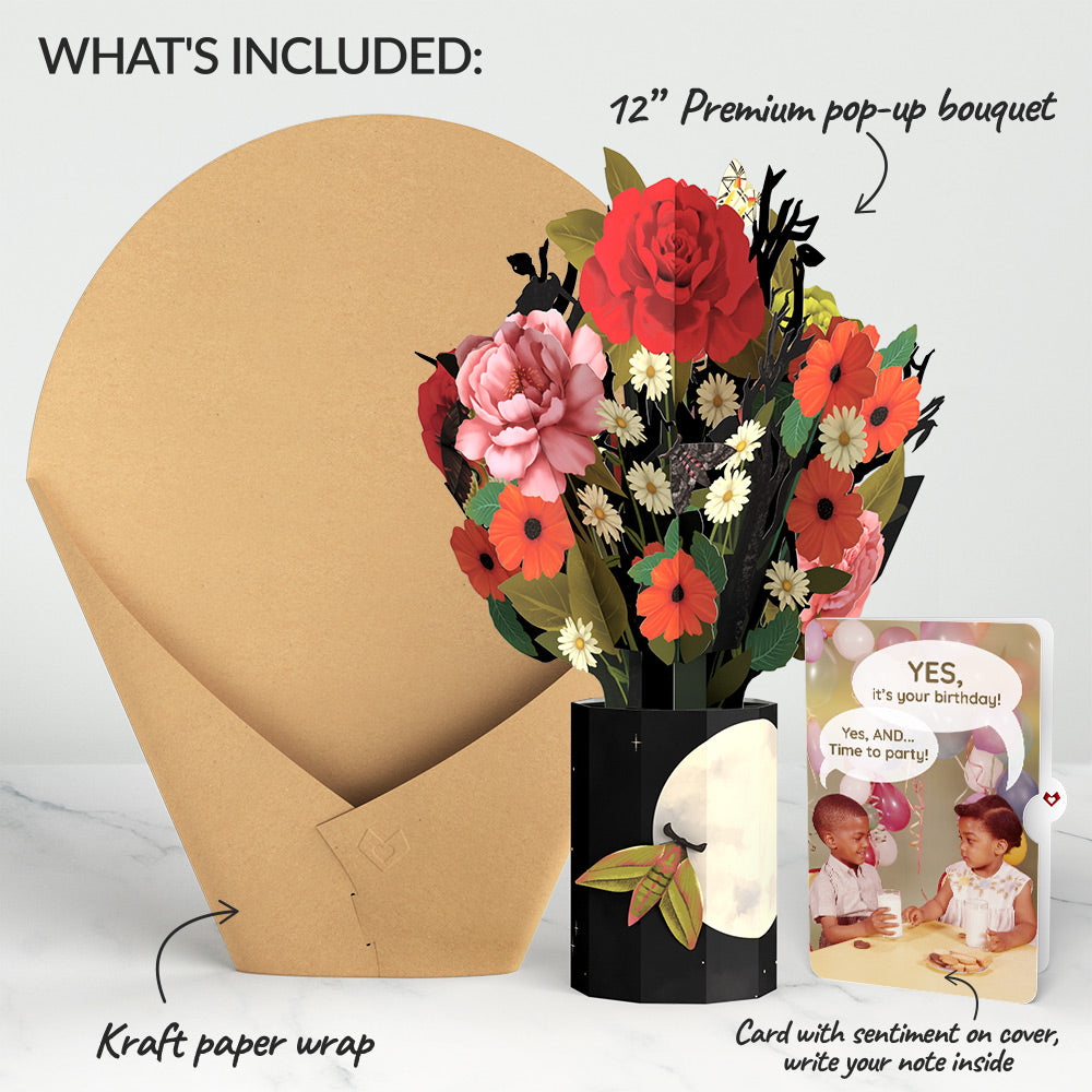 Midnight Florals Birthday Bouquet and Time to Party Sentiment Set、mySite、solidvoid