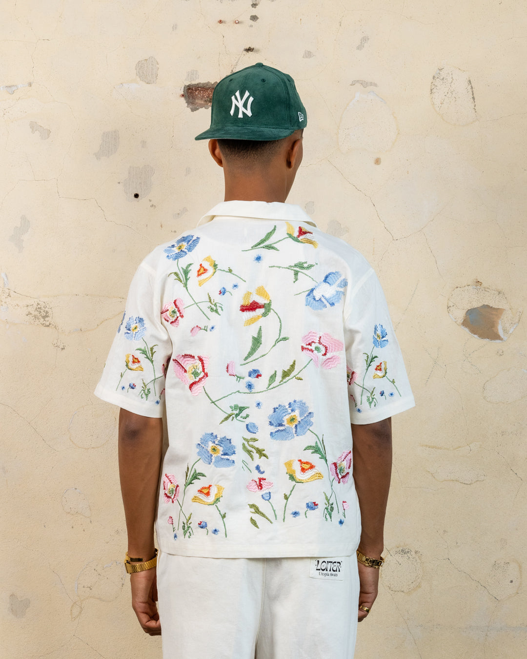 404 Midsommar Embroidered Button Up T-Shirt Ecru、mySite、zt4zffjzw