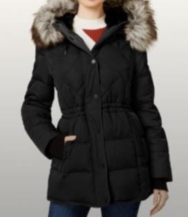 BCBGeneration Faux-Fur-Trim Hooded Puffer Coat Sz Small、mySite、g9winljtr