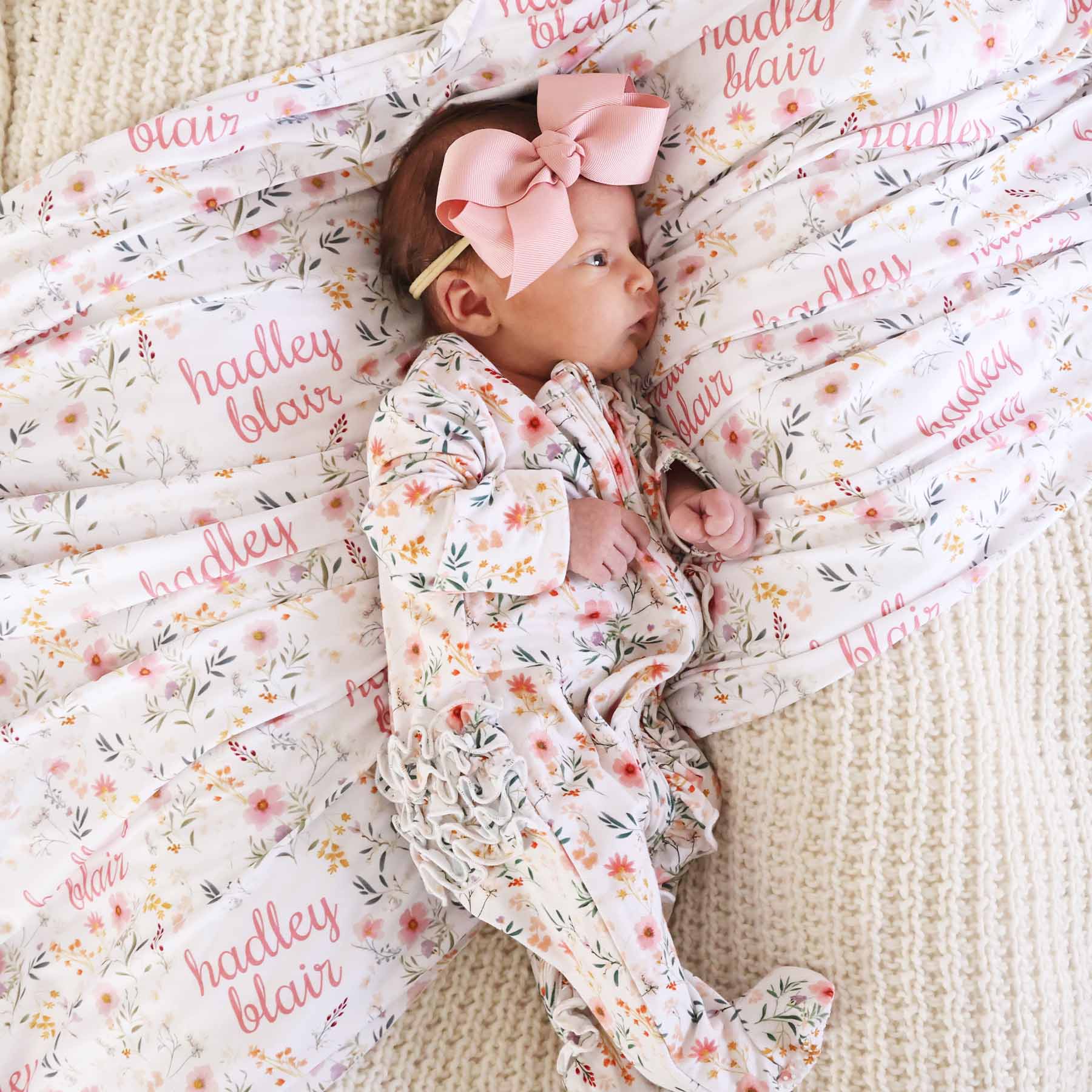  Winnie's Wildflowers Personalized Swaddle Blanket、mySite、layawaytickets