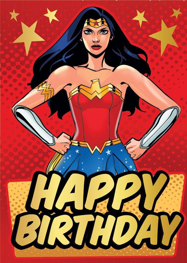  Birthday Note Card - Wonder Woman Birthday Foil、mySite、ghnorth