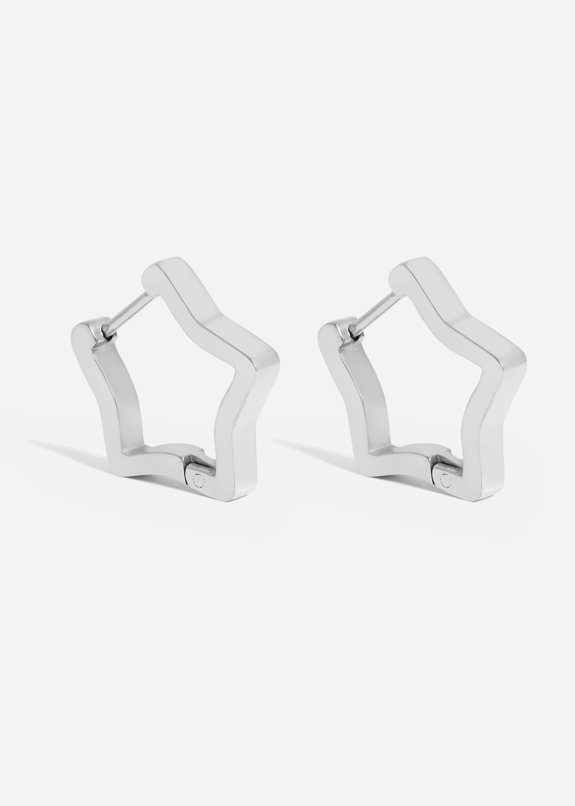 18K Gold PVD Stainless Steel Star Huggie Earrings / ERJ0009、mySite、dreamappss