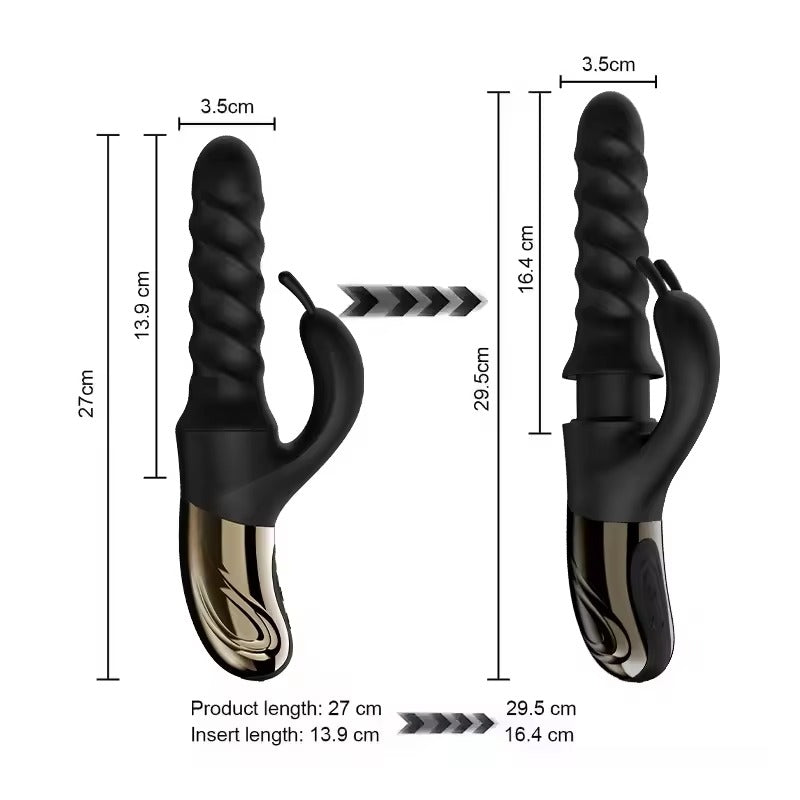 Come Closer Rabbit Rotate Shaft Vibrator | 10 Thrusting modes、mySite、bottomscart