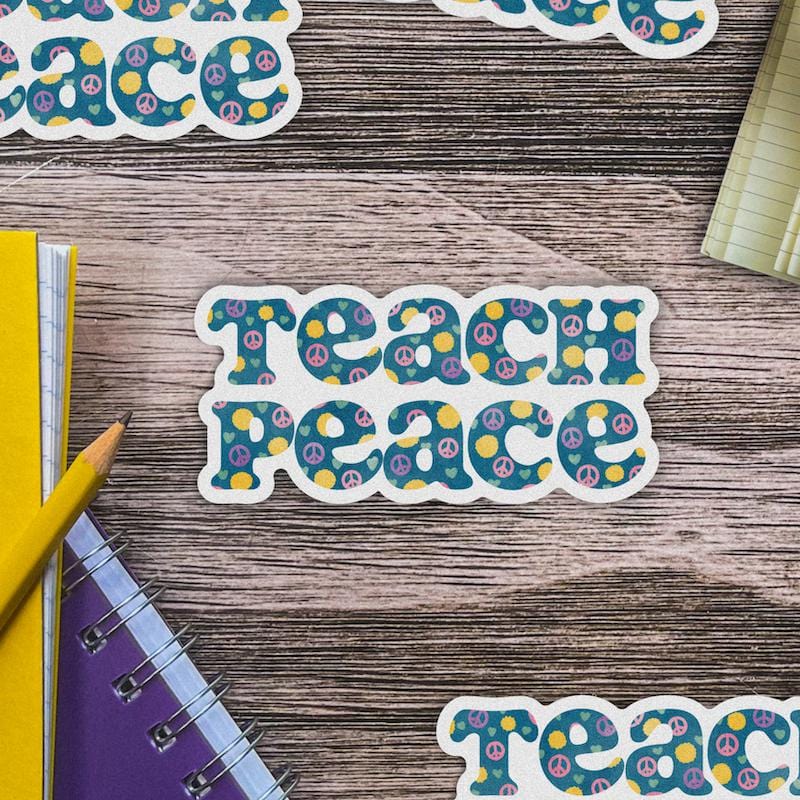  Teach Peace Blue Sticker、mySite、elrpsem3k