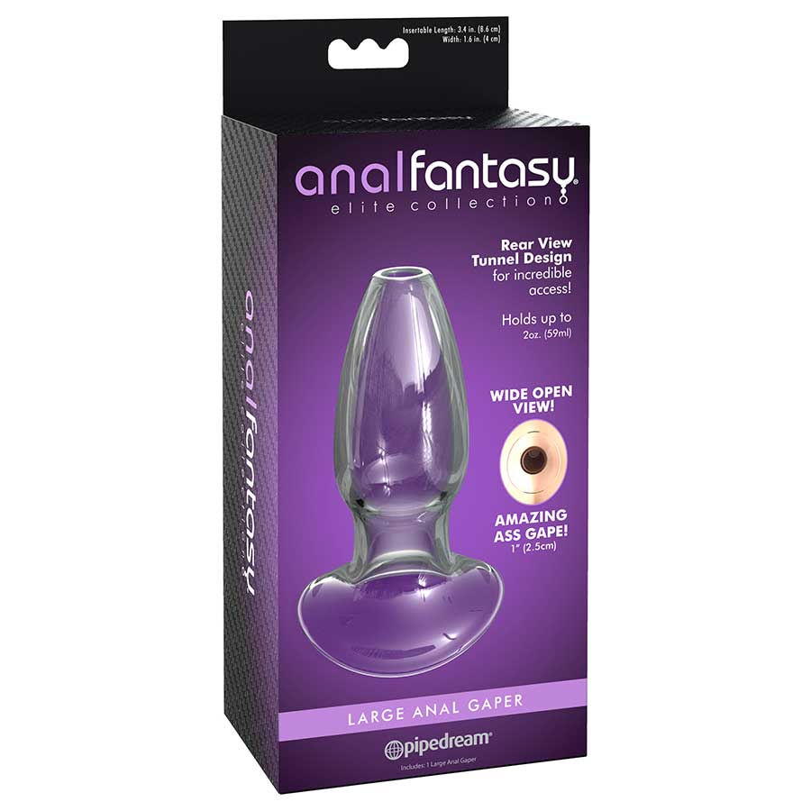 Anal Fantasy Elite Large Anal Gaper Clear Glass Open Tunnel Butt Plug by Pipedream、mySite、bottomscart