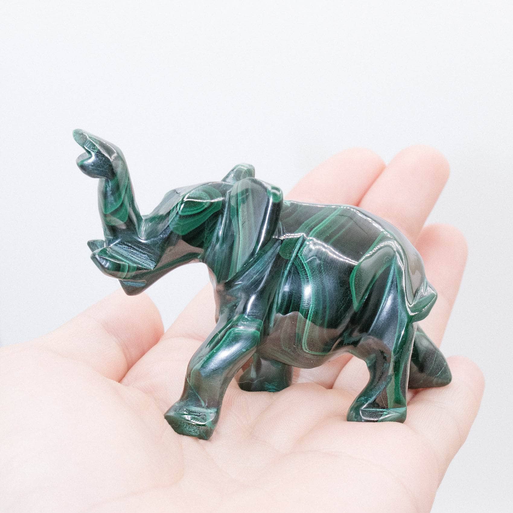 Genuine Malachite Elephants - Hand Carved - 1 of a Kind、mySite、hinf8tx79