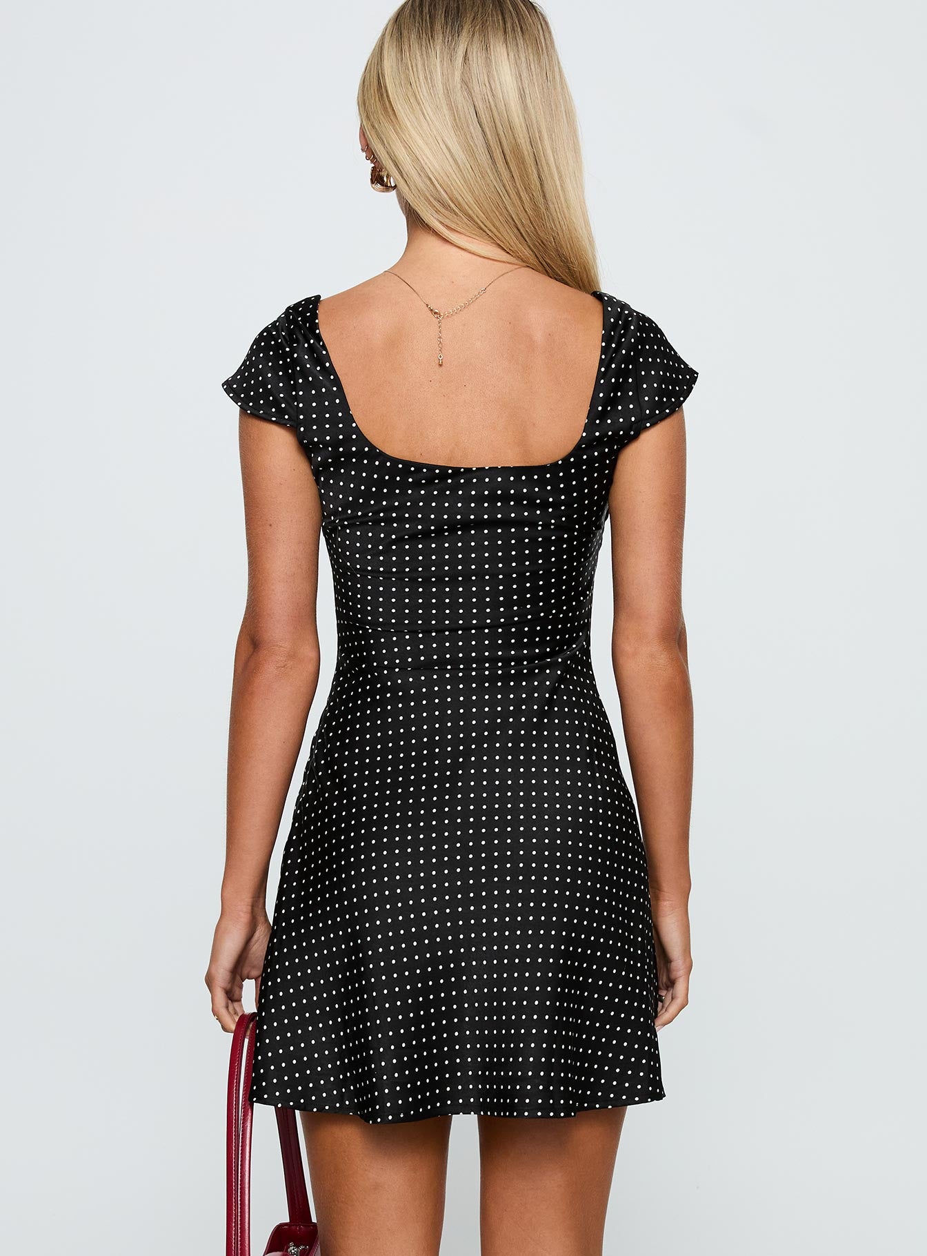Lucienna Polka Dot Mini Dress Black / White、mySite、solidvoid