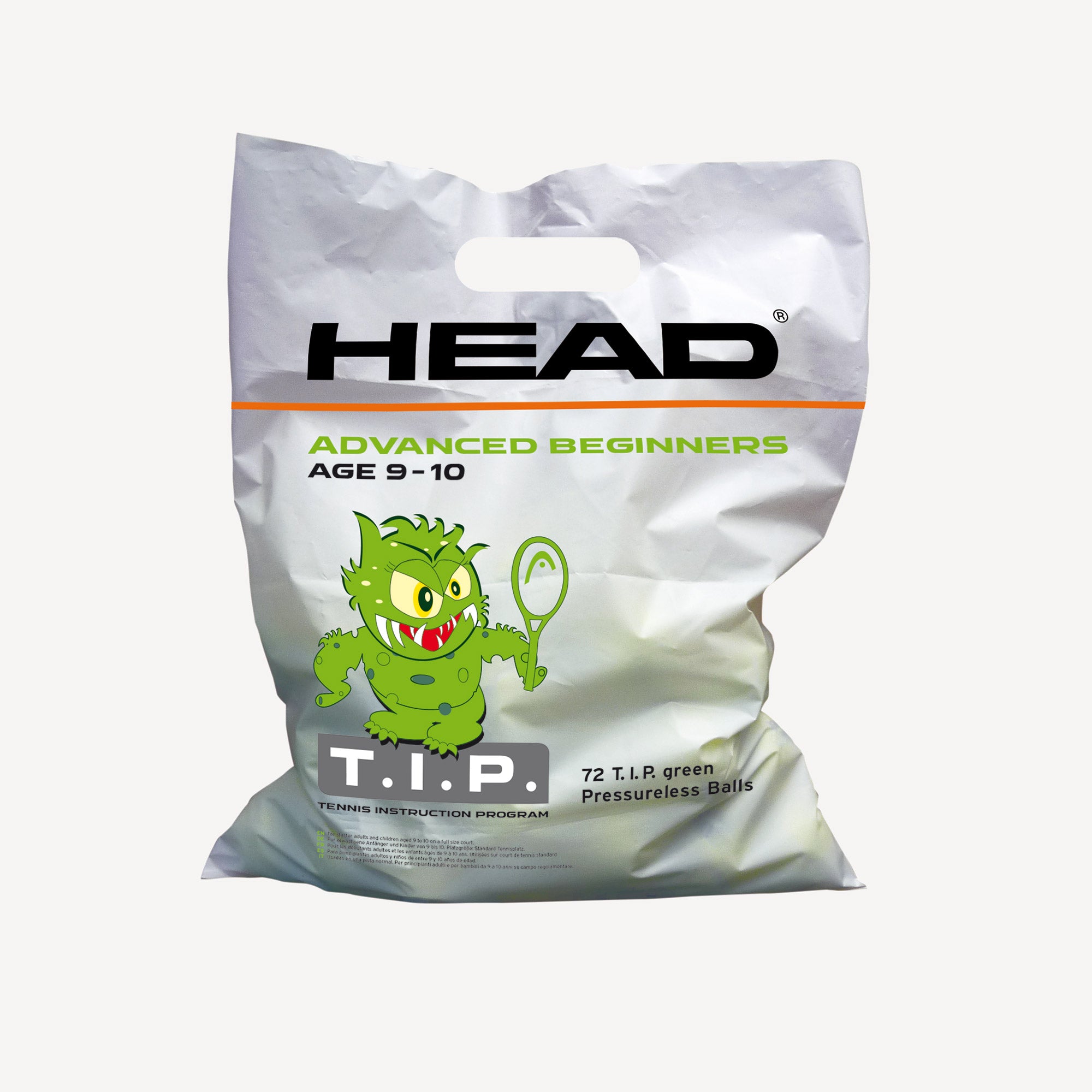 HEAD Stage 1 Green 72 Tennis Balls Polybag