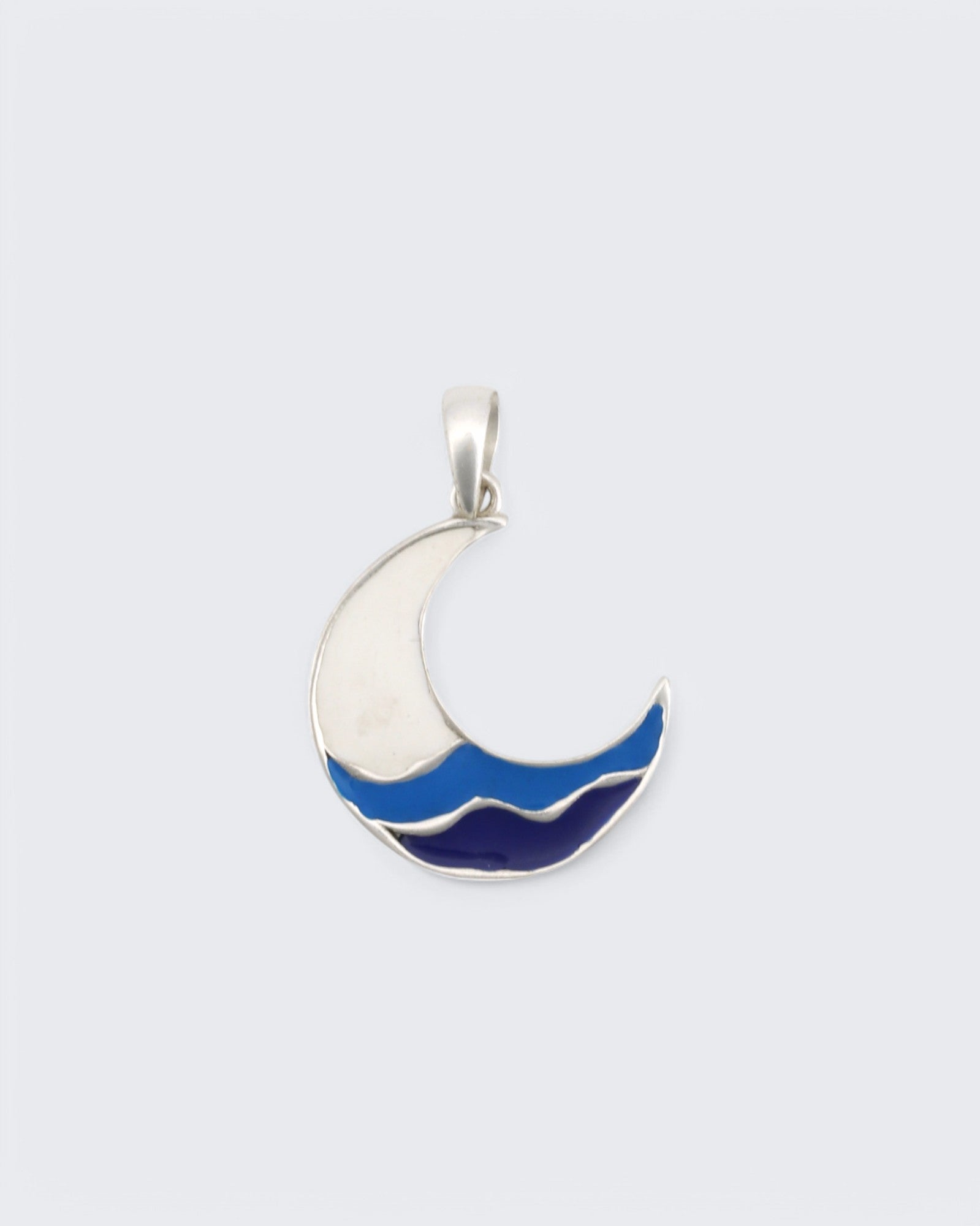 Sterling Silver Moon Wave Pendant、mySite、topwebapps