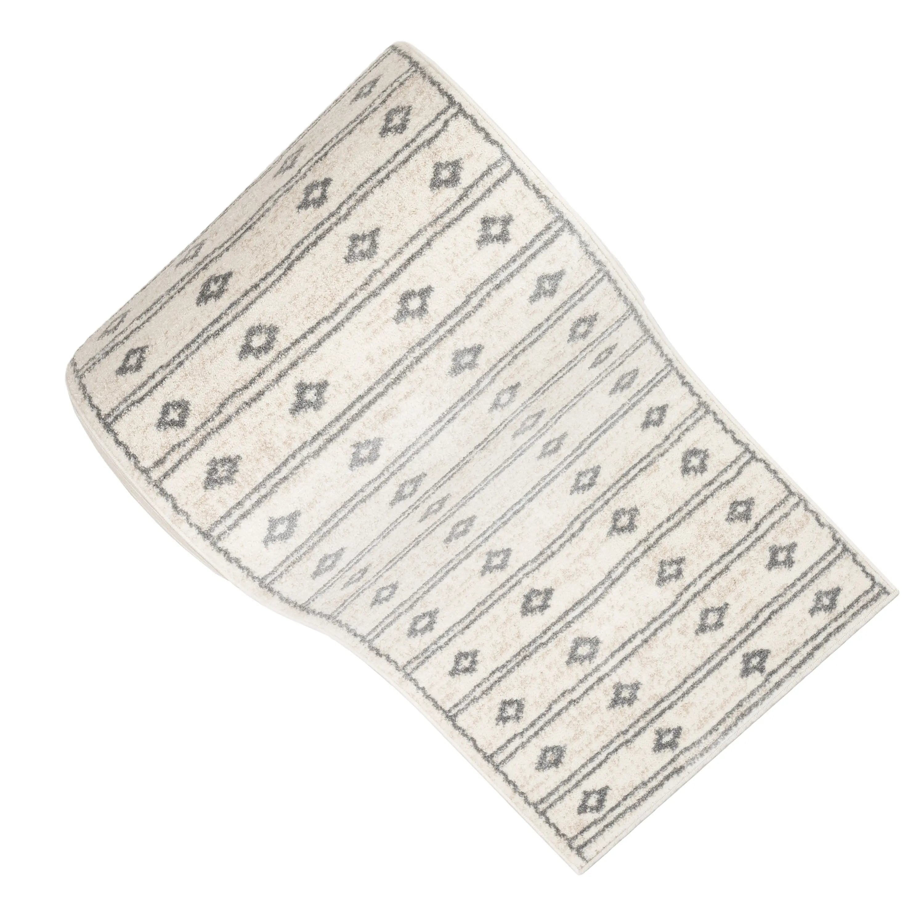 Custom Size Runner Parallel Tribal Diamond Pattern Ivory Grey 27 Inch Wide x Choose Your Length Hallway Runner Rug、mySite、gigharbornorthrealestate