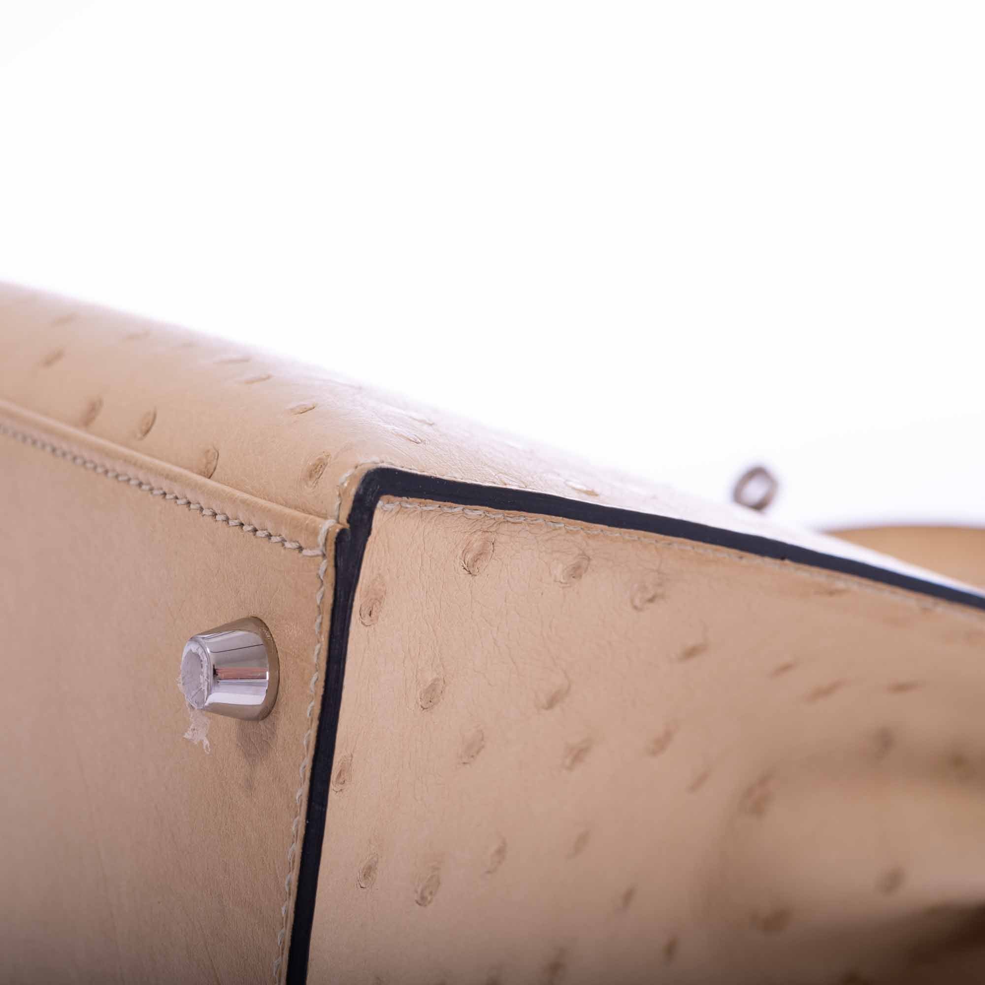 Hermès Kelly 28 Sellier Parchemin Ostrich Palladium Hardware、mySite、garminoutage.com