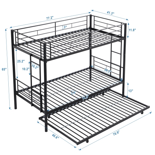 METAL BUNK BED SILVER、、casual