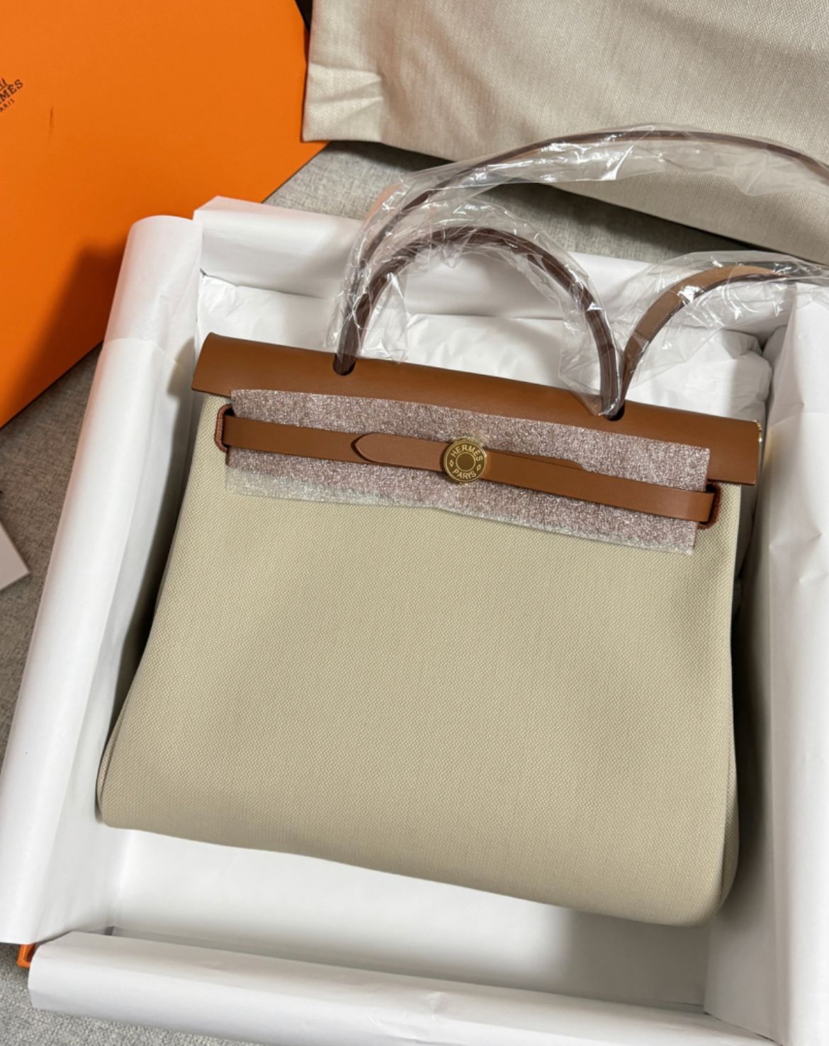 Hermès Herbag Zip 31 Bag Beton / Fauve GHW、mySite、garminoutage.com