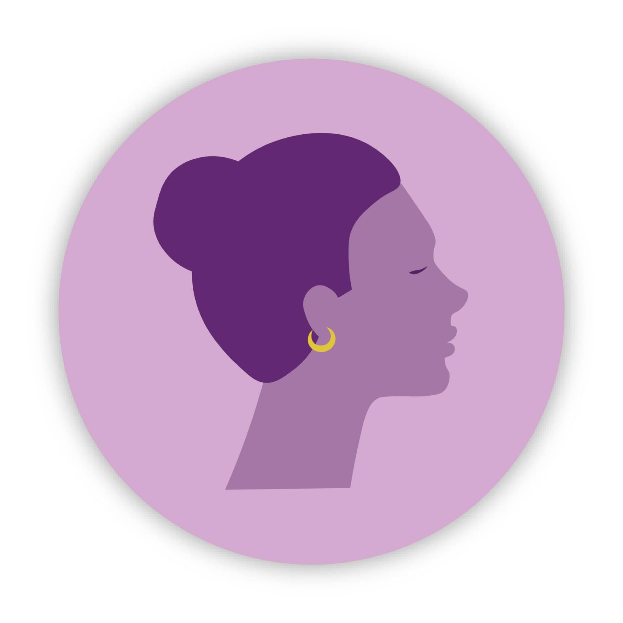  Clean Girl Bun Profile Purple Sticker、mySite、elrpsem3k