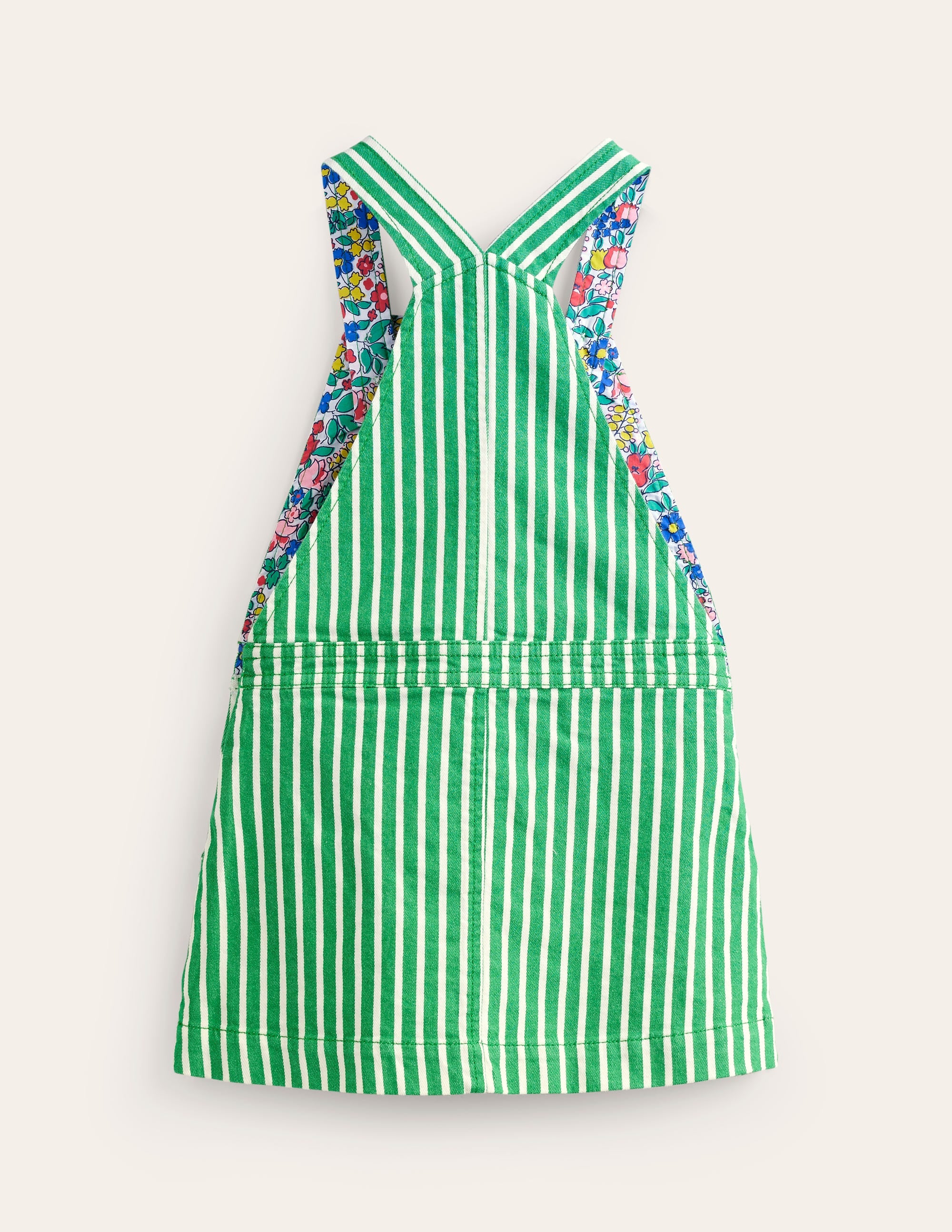  Dungaree Dress-Runner Bean / Ivory Stripe、mySite、ashleygrahame