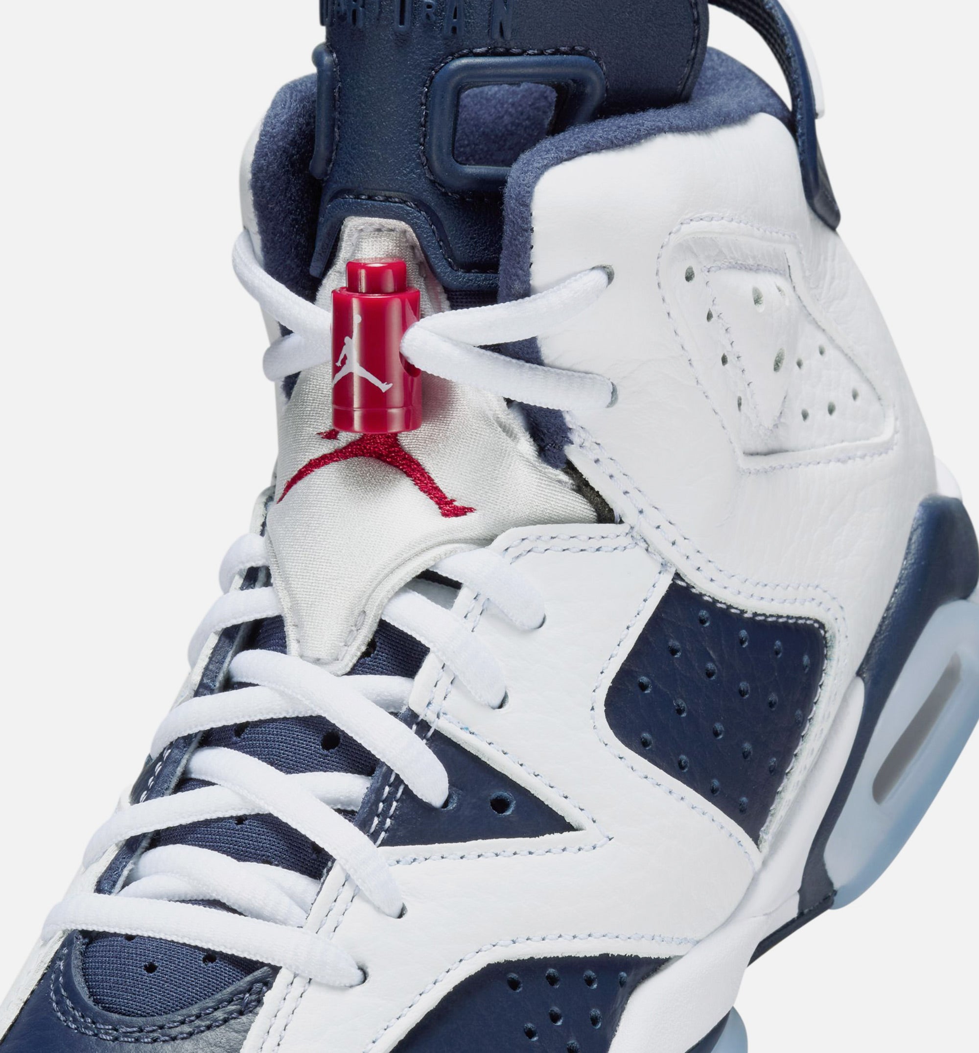 Air Jordan 6 Retro White and Midnight Navy Grade School Lifestyle Shoe - White/Varsity Red/Midnight Navy、mySite、dreamappss