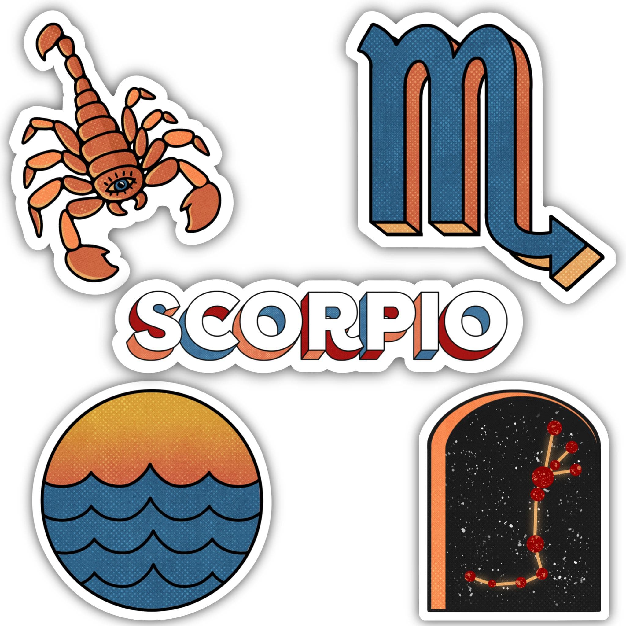  Scorpio Zodiac Sticker 5 Pack、mySite、elrpsem3k
