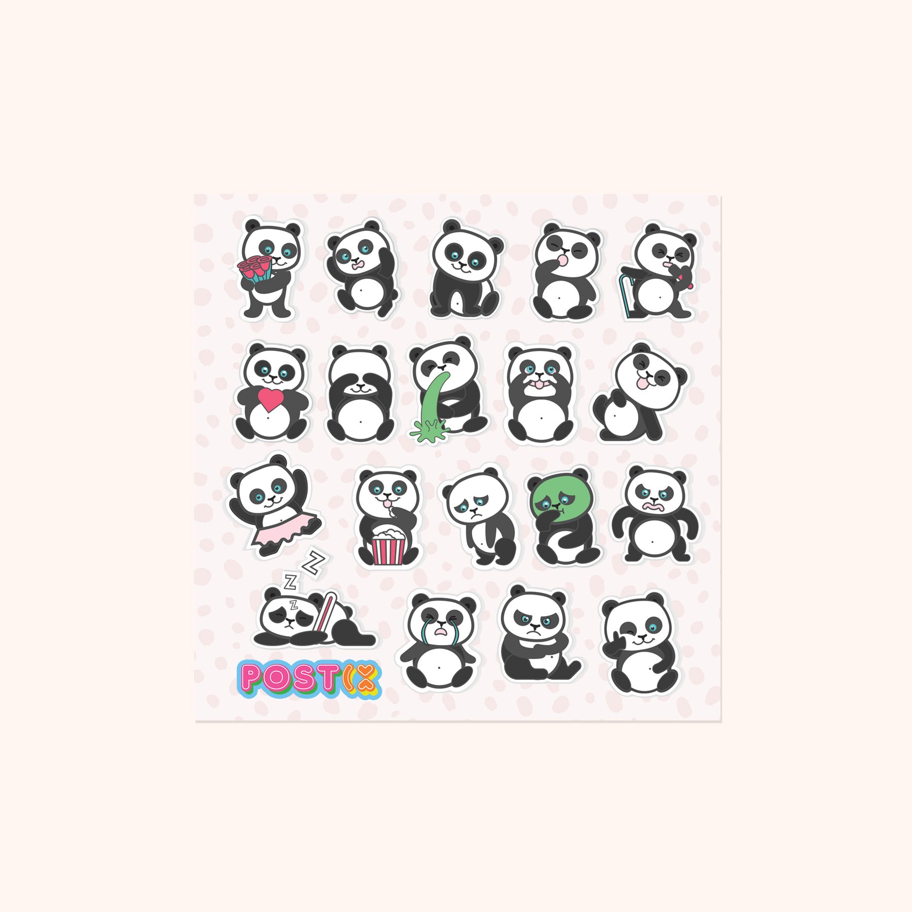  Pandamonium Square Sticker Sheet、mySite、ghnorth