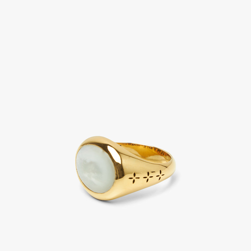  MAPLE Tubby Ring 14K Gold Plated / Mother Of Pearl、mySite、merchandisen
