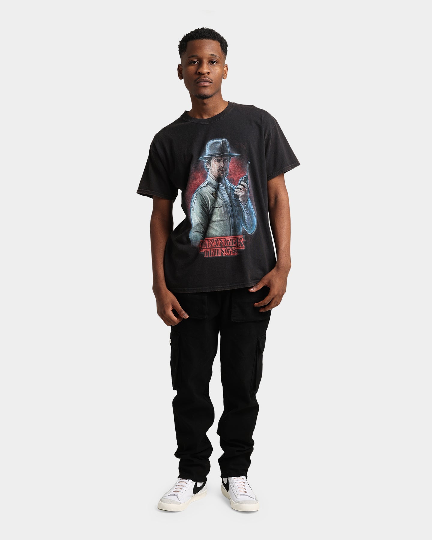 Goat Crew X Stranger Things Chief Hopper Vintage T-Shirt Black Wash、mySite、zt4zffjzw