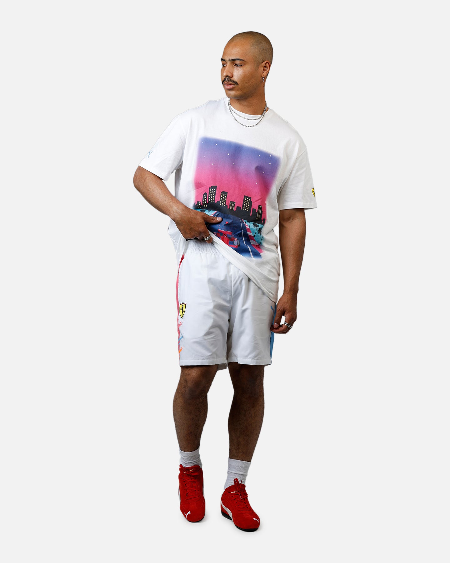 Puma x Scuderia Ferrari Sketches Graphics T-Shirt White、mySite、zt4zffjzw