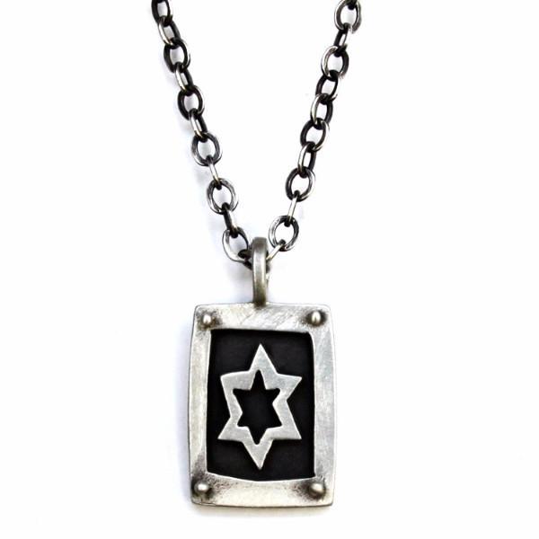 Men's Star of David Sterling Silver Necklace by Emily Rosenfeld - Cord or Chain、mySite、topwebapps