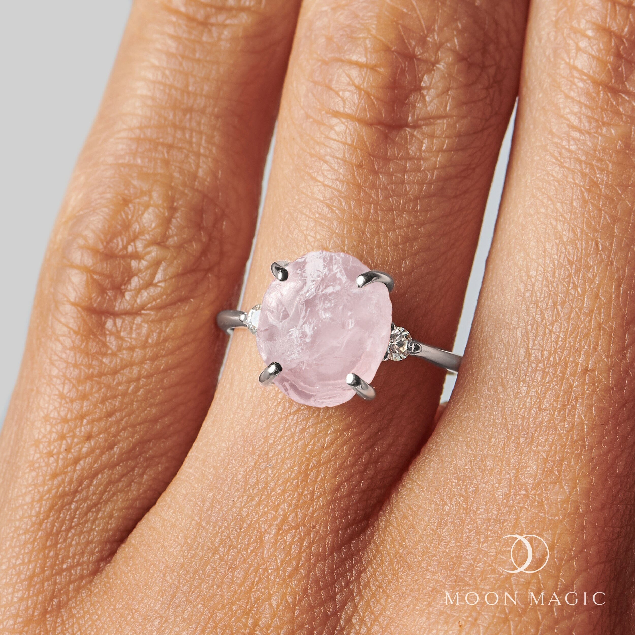 Rose Quartz Lab Diamond Ring - Raw Allure、mySite、hinf8tx79