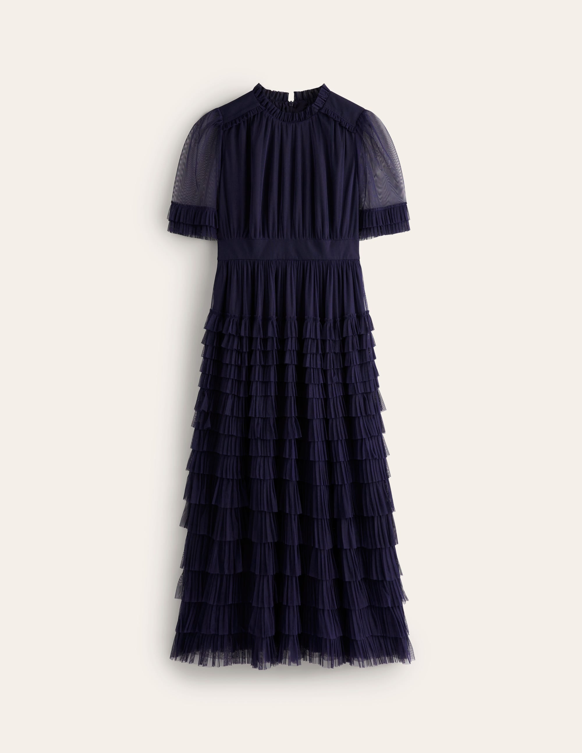  Tiered Ruffle Tulle Dress-Navy、mySite、ashleygrahame