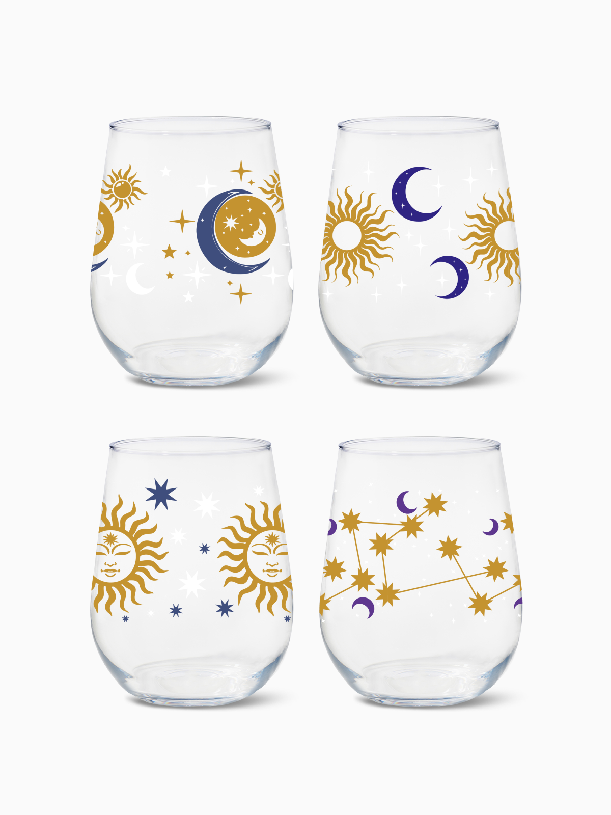 Celestial Sky - RESERVE 16oz Stemless Wine Tritan Copolyester Glass、mySite、camillekostekn