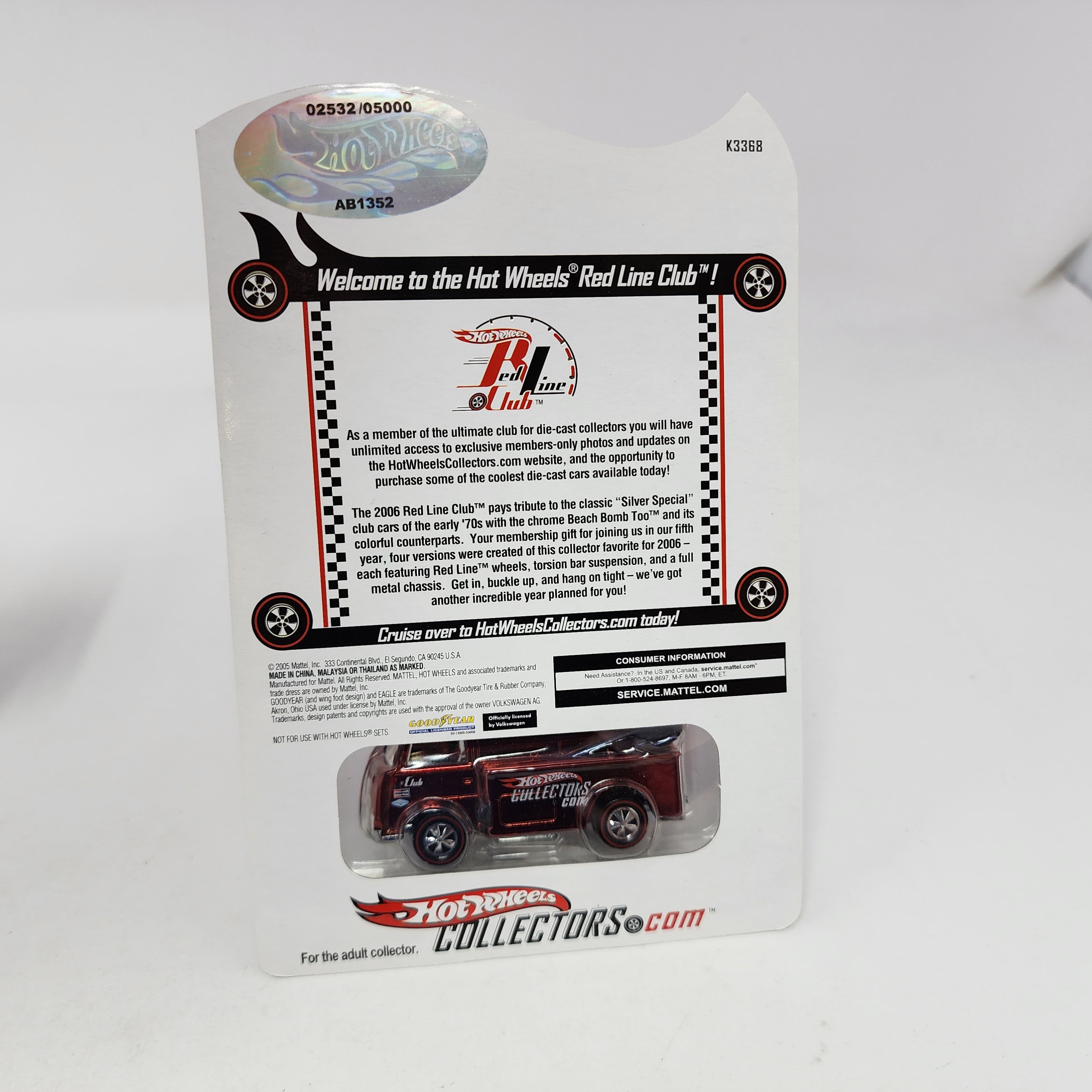 Beach Bomb Too RED * Hot Wheels Red Line Club RLC Exclusive、mySite、hgirdovlk