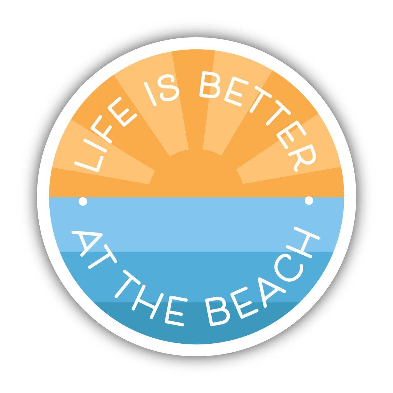  Life Is Better at the Beach Blue & Orange Sticker、mySite、elrpsem3k