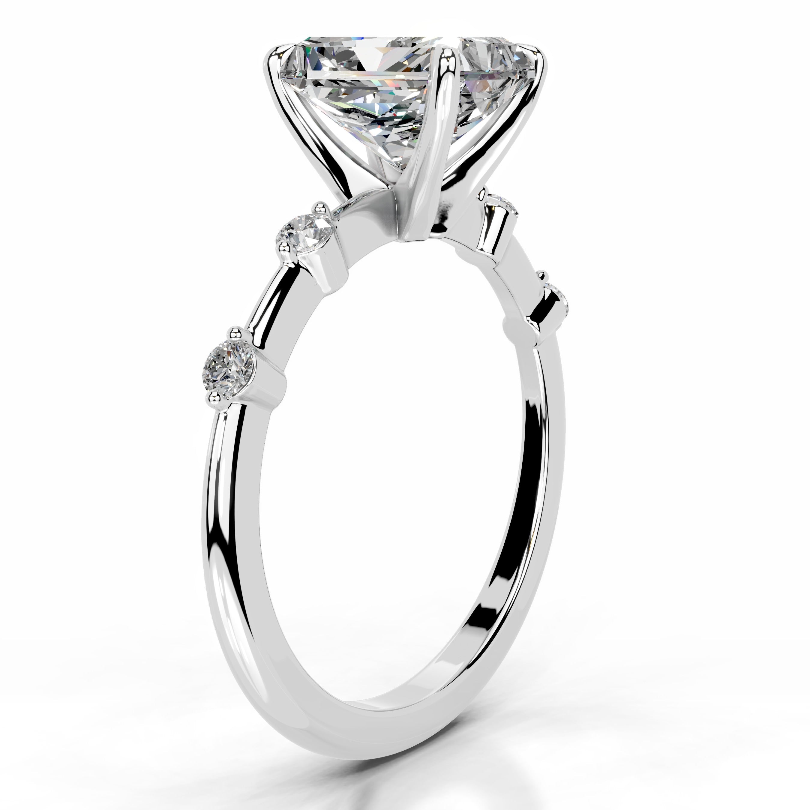 Liv Moissanite & Diamond Ring - 14K White Gold (RTS)、mySite、hinf8tx79