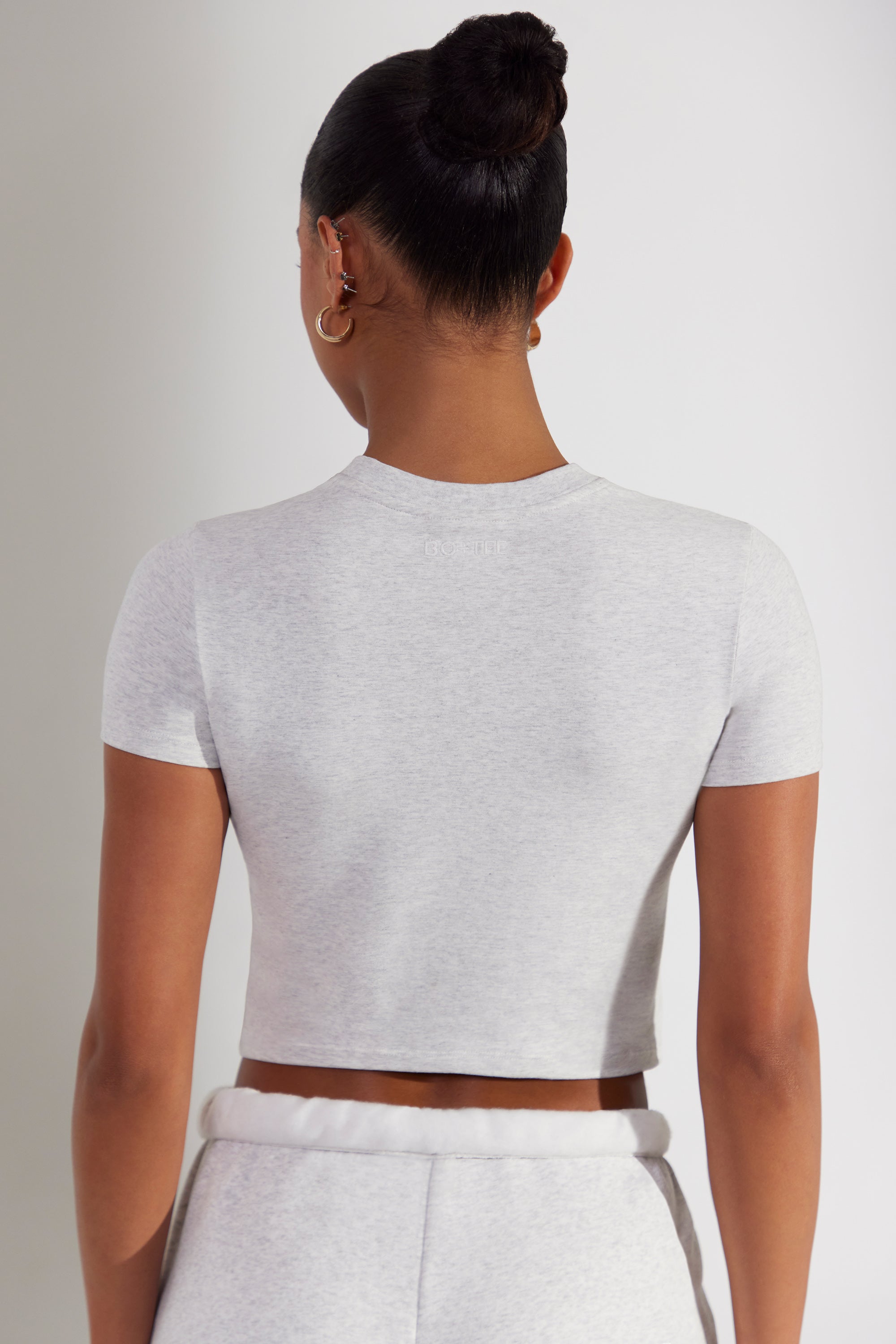 Cap Sleeve Baby Tee in Heather Grey、mySite、solidvoid