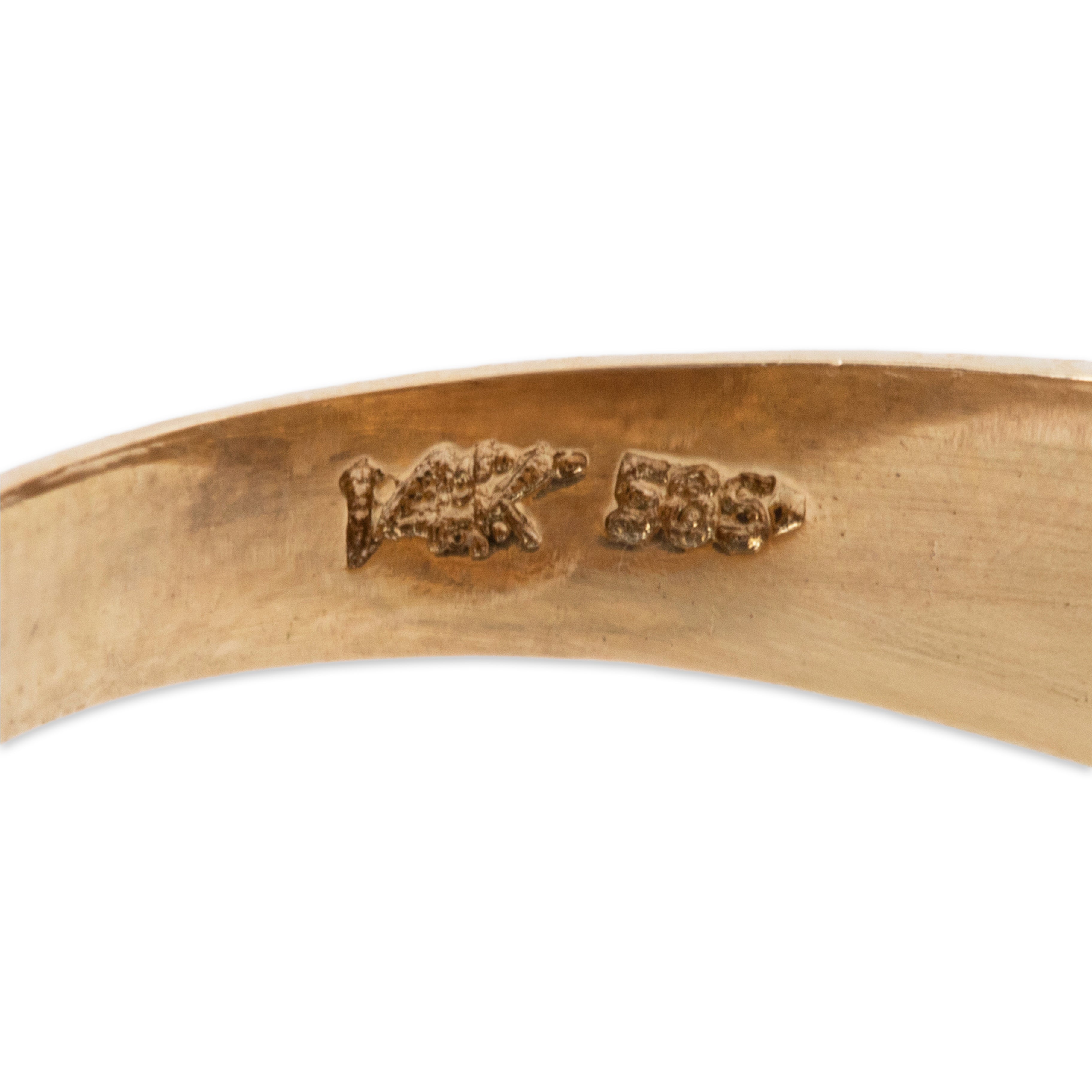 Vintage 14k Yellow Gold Onyx Ribbed Signet Statement Ring 6.25、mySite、hinf8tx79