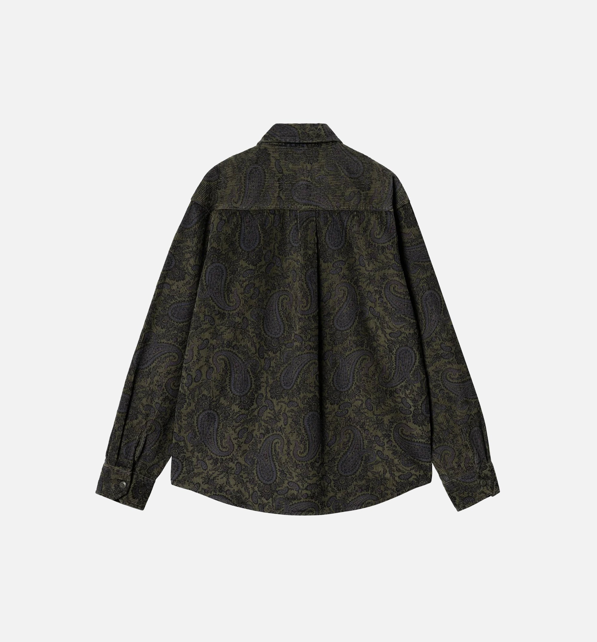 Flint Paisley Mens Long Sleeve Shirt - Black/Green、mySite、dreamappss