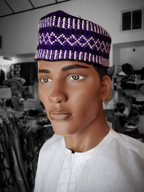 Purple African Mallam Hat-Kufi-DPH4017、mySite、solidvoid