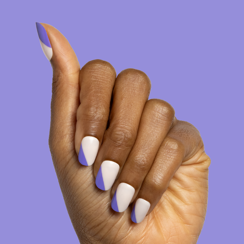 Asymmetrical French | Short | Squoval - Tab Press-On、mySite、solidvoid