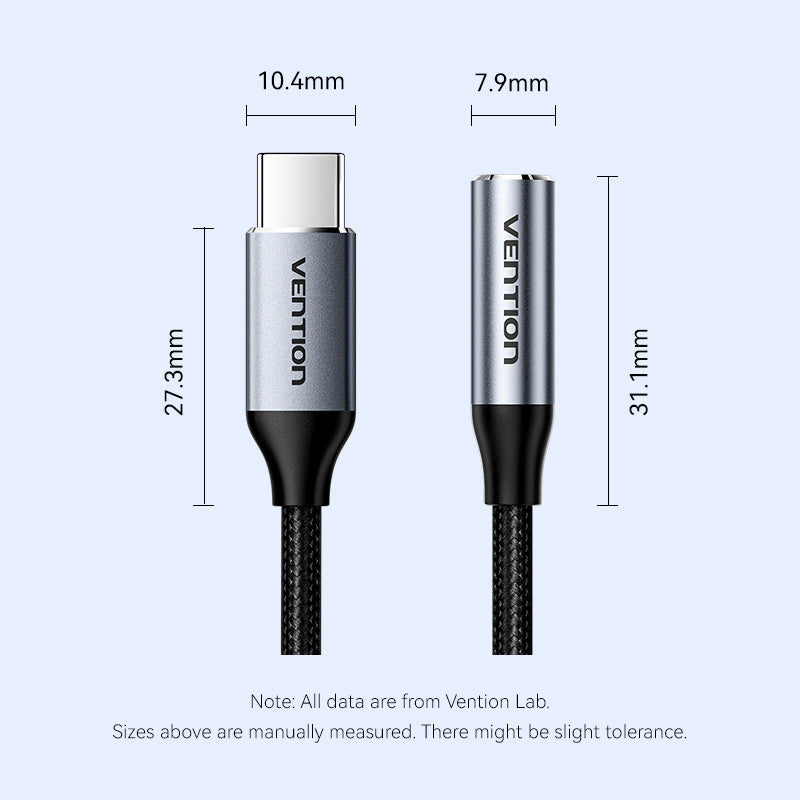 Vention USB-C Male to 3.5MM Earphone Jack with DAC Adapter Aluminum Alloy Type、mySite、fannypackpong