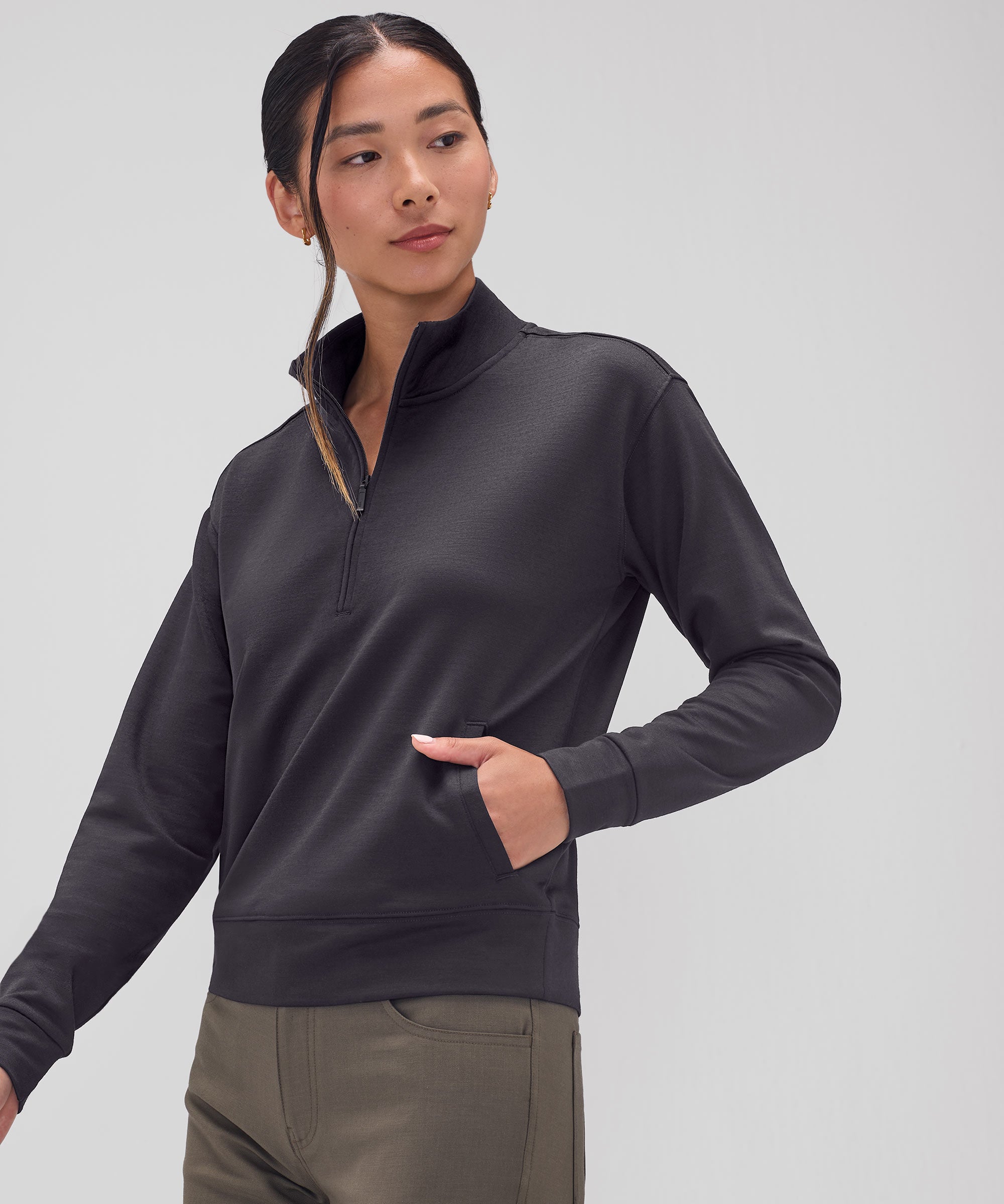 Women's Merino Transit Quarter Zip、mySite、noshort