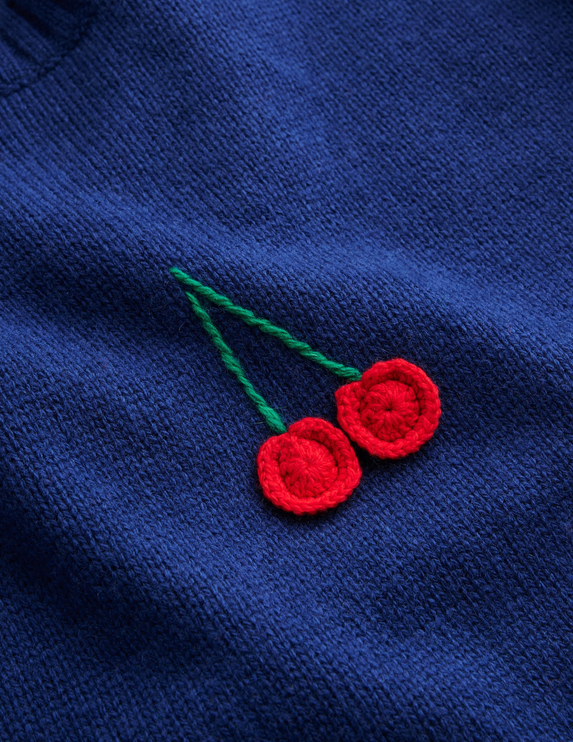  Hand Embroidered Jumper-Blue Decadence, Cherries、mySite、ashleygrahame