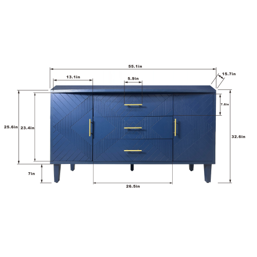 70.07"Large Size 4 Door Cabinet, Suitable For Living Room, Kitchen, Bedroom, Corridor (Champagne)、、xpatfood