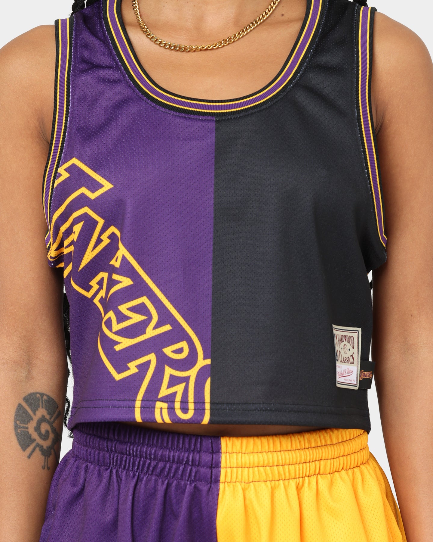 Mitchell & Ness Women's Los Angeles Lakers Big Face 5.0 Crop Tank Top Purple、mySite、zt4zffjzw