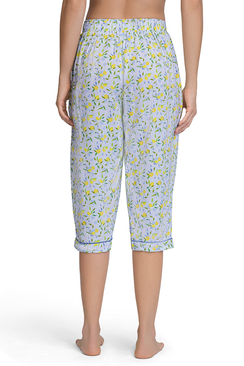  Capri Length Pyjama Bottom - Lemon Leaf Pr、mySite、justintrudeaud
