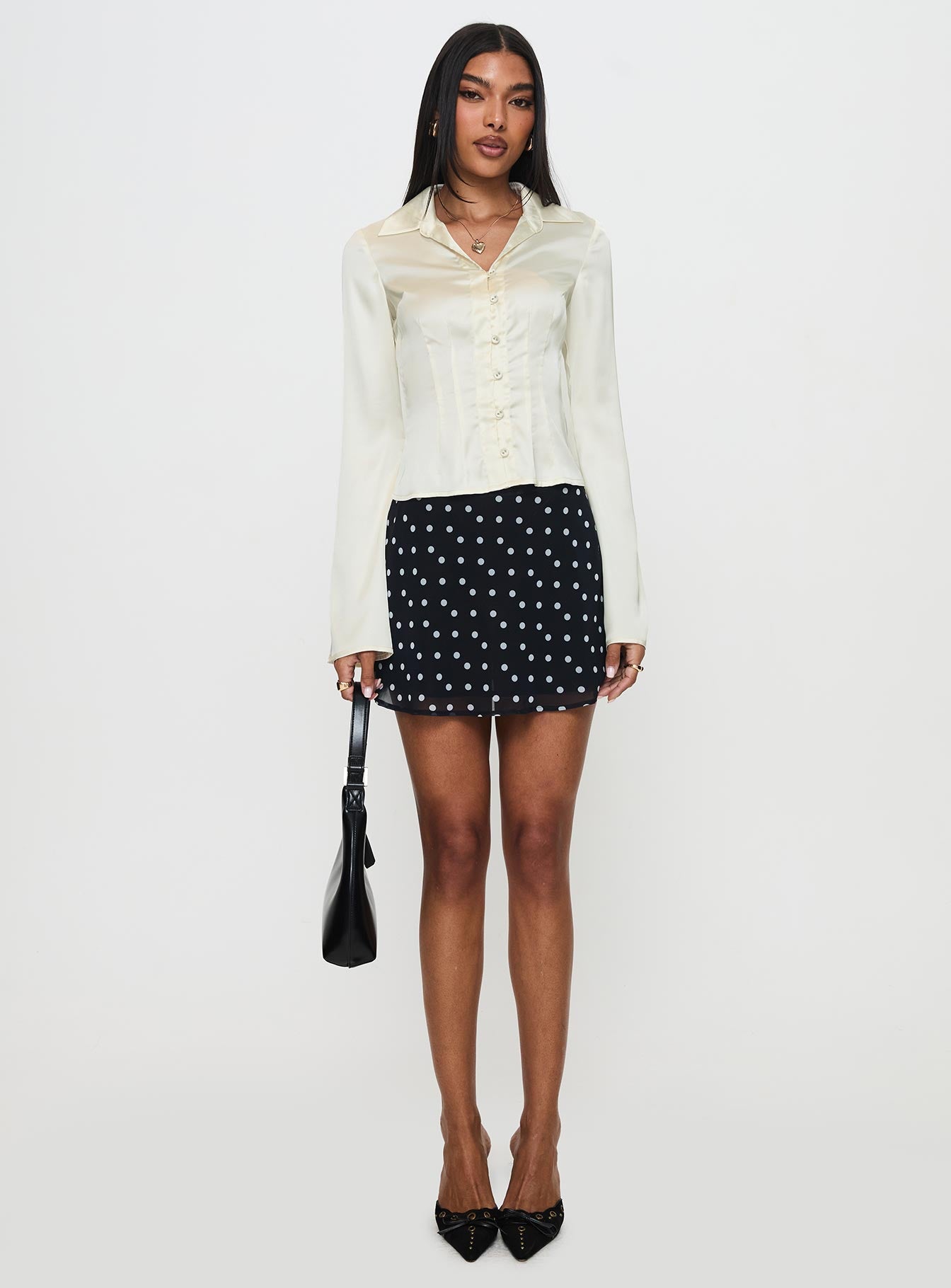 Miravella Long Sleeve Top Cream、mySite、solidvoid