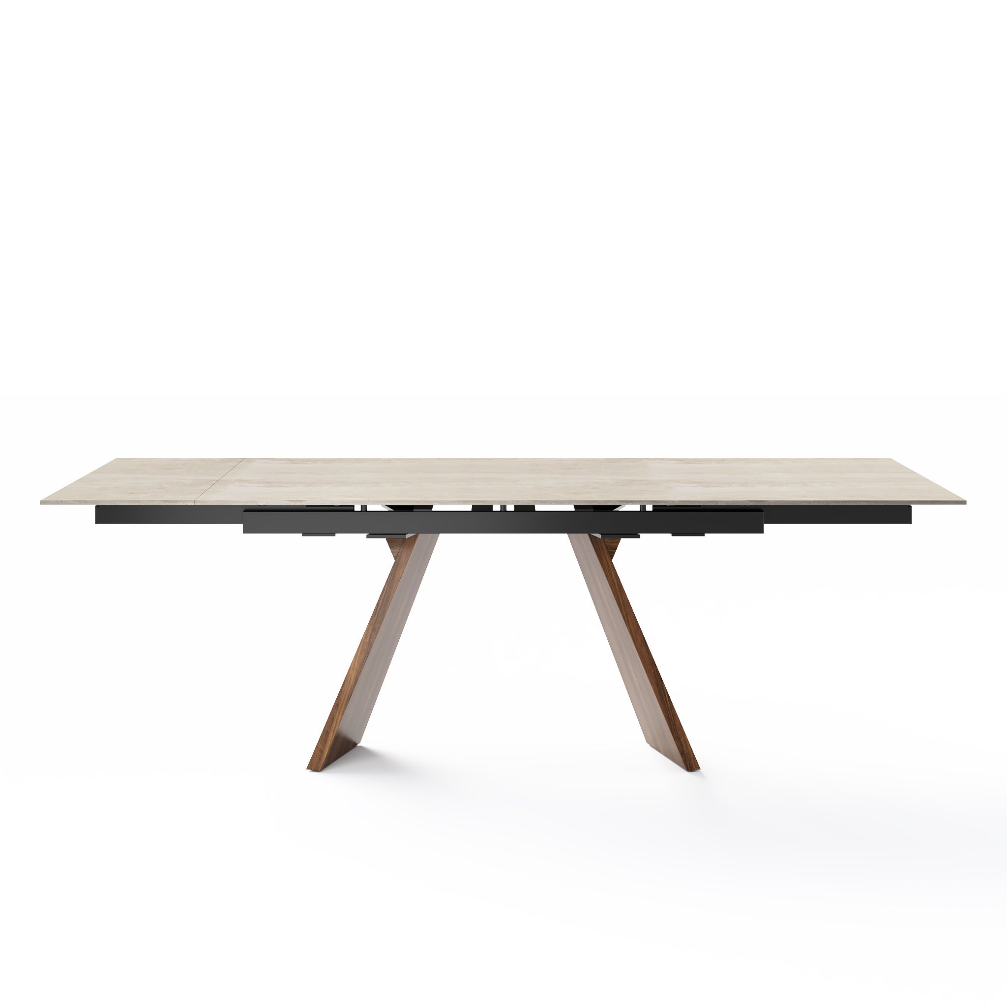  Icaro Dining Table Extendable Canaletto Walnut White Travertino、mySite、sugarbowlscore